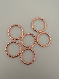 A Pack of Copper,Brass and Gunmetal Hammered Hoops  Rings, E-coated, Brushed Finish, Handmade Rings/Circles Available 7 size and three color