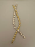 1 Strand of Brushed Finish Fancy  Gold Finish And Silver Plated  Beads , E-coated Beads. Bead Size is: 10mmX12mm