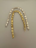 1 Strand of Brushed Finish Fancy  Gold Finish And Silver Plated  Beads , E-coated Beads. Bead Size is: 9mmX10mm