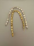 1 Strand of Brushed Finish Fancy  Gold Finish And Silver Plated  Beads , E-coated Beads. Bead Size is: 9mmX10mm