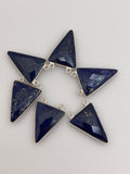 Lapis  Six Pieces in a Pack One Loop  Real Gold Plated  And Silver Plated  Lapis  Triangle Shape, Size : 15mmX20mm.