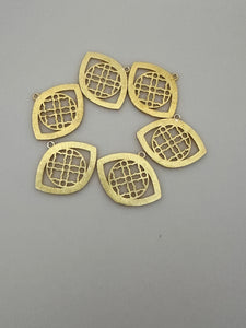 Marquise Shape  33X27mm Six Pieces in a Pack Gold  Plated,  E-Coated, Brushed Finish, Earring Components. CM51BMGO