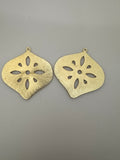 Heart Shaped Pendant, 2 Pcs., Size: 60mmX58mm, Gold Finish E-coated, Brushed Finish, Finding/Components.#CF97BMGO