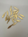 20Pcs. Leaf Charm, Gold Finish, And Oxidized Silver Plated E-coated Size:24X6mm