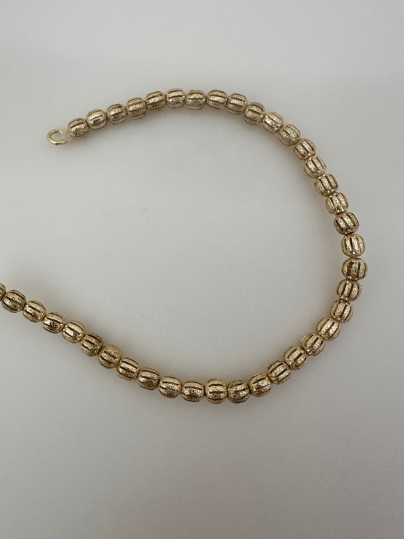 1 Strand of Gold Finish Beads | Fancy Beads | Anti Tarnish Beads | Melon Beads | Light Weight Beads | Diamond Cut Beads | Size is: 5mm