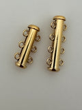 14K Real Gold Filled Tube Clasps With 3 and 4 Rows of Hoops