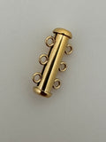 14K Real Gold Filled Tube Clasps With 3 and 4 Rows of Hoops