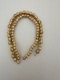 1 Strand of Decorative Beads,Round Shiny Gold Finish,  Brushed Finish, E-coated (about 34 to 40 Beads) Size: 6mm and 7 mm