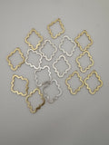 Marquise Creative Artistic    Design, 10 Pcs., 40mmX30mm, Gold & Silver Plated, E-coated, Brushed Finish, Findings/Components.