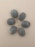 Blue Opal  Bezel Pack of Six Pieces one Loop Real Gold Plated And  Sterling Silver Blue Opal Oval Shape, Two Size :10mX15m,9mX11m
