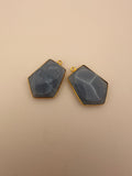 Blue Opal Pack of Pieces One Loop Real Gold Plated Blue Opal Bezel Tie Shape,Size:21mmX26mm.#DM 999