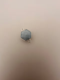 Blue Opal  bezel  Pack of Six Pieces Connector Real Gold Plated And Sterling Silver  Hexagon  Shape, Size : 12mm.