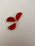 Red Onyx   Bezel Six Pieces One Loop Gold Plated And  Sterling Silver 925 Red Onyx Half Moon Shape, Size : 9mmX18mm.