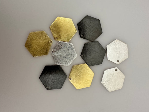Hexagon Shaped Component (Gold Finished/Silver Plated,Gunmetal) | Purity Beads