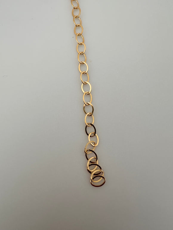 3 Feet of Gold Filled  Chain | Flat Oval Cable Smooth and Flat Chain  | Size: 7mmX5mm | CHN20BMGF