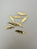 Leaf Charms, Gold Finish or Silver Plated, E-coated.