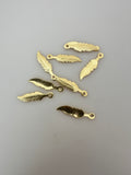 Leaf Charms, Gold Finish or Silver Plated, E-coated.