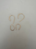 14K Real Gold Filled Sparkle Clef Ear Wire | Flat Textured Ear Wires | 18Gauge | Available in Two Sizes: 20mm and 28mm.