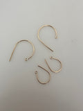 14K Real Gold Filled Clef Ear Wire, 18 Gauge, Available Two Size: 20mm and 28mm.