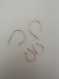 14K Real Gold Filled Clef Ear Wire, 18 Gauge, Available Two Size: 20mm and 28mm.