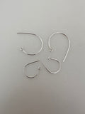 925 Sterling Silver Clef Ear Wire, 18 Gauge, 2Pcs. (one pair ) Per Pack | Available Two Size: 20mm and 28mm.