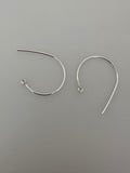 925 Sterling Silver Clef Ear Wire, 18 Gauge, 2Pcs. (one pair ) Per Pack | Available Two Size: 20mm and 28mm.