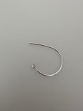 925 Sterling Silver Clef Ear Wire, 18 Gauge, 2Pcs. (one pair ) Per Pack | Available Two Size: 20mm and 28mm.