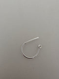 925 Sterling Silver Clef Ear Wire, 18 Gauge, 2Pcs. (one pair ) Per Pack | Available Two Size: 20mm and 28mm.