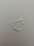 925 Sterling Silver Clef Ear Wire, 18 Gauge, 2Pcs. (one pair ) Per Pack | Available Two Size: 20mm and 28mm.