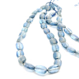 Blue Kyanite Smooth Oval Beads – Approx. 8–10 mm – Natural Kyanite Strand