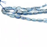 Blue Kyanite Smooth Oval Beads – Approx. 8–10 mm – Natural Kyanite Strand