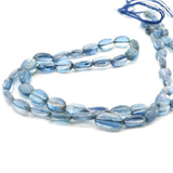 Blue Kyanite Smooth Oval Beads – Approx. 7–9 mm – Natural Blue Kyanite Strand