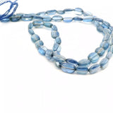 Blue Kyanite Smooth Oval Beads – Approx. 7–9 mm – Natural Blue Kyanite Strand