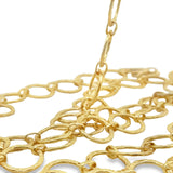 Large Link Chain Gold Finish & Silver Plated Patterned Circle Shape Solid Copper Pattern, Chain sizes: 15mm., 1 Foot
