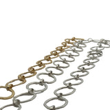 Large Link Chain Gold Finish & Silver Plated Patterned Circle Shape Solid Copper Pattern, Chain sizes: 15mm., 1 Foot