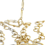 Large Link Chain Gold Finish & Silver Plated Patterned Marquise Shape Solid Copper Pattern, Chain sizes: 16mX11m, 1 Foot