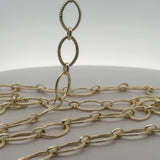 Large Link Chain Gold Finish & Silver Plated Patterned Marquise Shape Solid Copper Pattern, Chain sizes: 16mX11m, 1 Foot