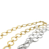 Large Link Chain Gold Finish & Silver Plated Patterned Marquise Shape Solid Copper Pattern, Chain sizes: 16mX11m, 1 Foot