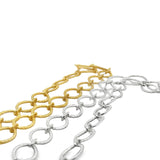 Chain Gold Finish & Silver Plated Patterned Marquise Shape Solid Copper Pattern, Chain sizes: 16mX11m, 1 Foot