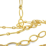 Chain Gold Finish & Silver Plated Patterned Marquise Shape Solid Copper Pattern, Chain sizes: 16mX11m, 1 Foot