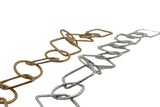 Copper Chain Gold Finish And Silver Plated Circle And Square Brushed Finish, Chain sizes: Circles & Square are both 20mm | 1 Foot