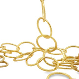 Oxidized  Solid Pattern Copper Chain Gold Finish , E-coated Chain, Circle Size is 19mm, 1 Foot