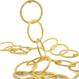 Oxidized  Solid Pattern Copper Chain Gold Finish , E-coated Chain, Circle Size is 19mm, 1 Foot