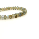 Labradorite Faceted Rondelle Bead Strand 4mm x 6mm – Natural Flash, 30 Beads