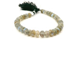 Labradorite Faceted Rondelle Bead Strand 4mm x 6mm – Natural Flash, 30 Beads