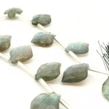 Labradorite Marquise Leaf Shape Faceted Gemstone Beads – Natural Flashy Stones – Approx 14 Beads in Full Strand