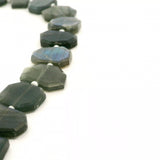 Natural Fire Labradorite Faceted Slice Beads Strand – Freeform Geometric Labradorite Gemstone Slices with Blue Flash – Approx. 15 Beads per Strand – Premium Fire Labradorite for Jewelry Making