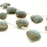 Premium Fire Labradorite Freeform Faceted Nugget Gemstone Beads – Strong Flash – Approx 18–25mm – 11 Bead Strand