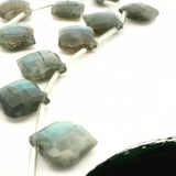 Premium Fire Labradorite Freeform Faceted Nugget Gemstone Beads – Strong Flash – Approx 18–25mm – 11 Bead Strand