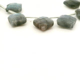 Natural Fire Labradorite Freeform Cushion Shape Faceted Gemstone Beads – 13 Beads Strand – Approx 15–22mm